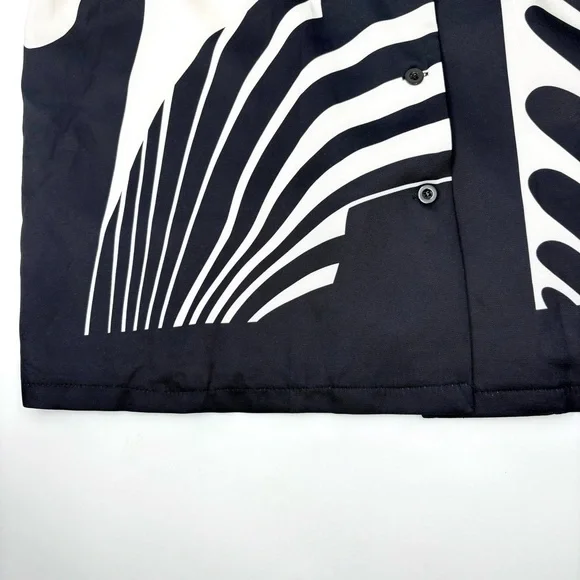 Two Piece Black And Cream Long Sleeve Pantsuit with Abstract Print - Picture 6 of 10